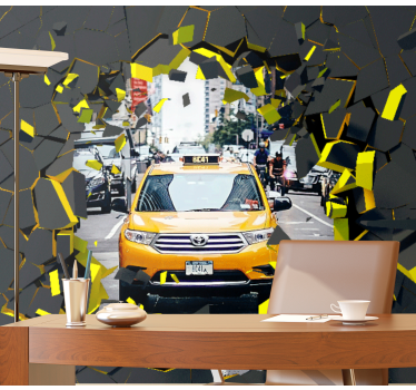 Fotomurale città taxi giallo di new york - TenStickers