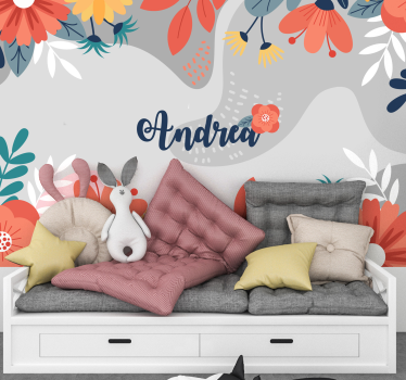 Fotomurale fiori design floreale personalizzato - TenStickers