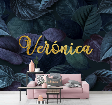 Fotomurale fiori elegante motivo a foglia - TenStickers