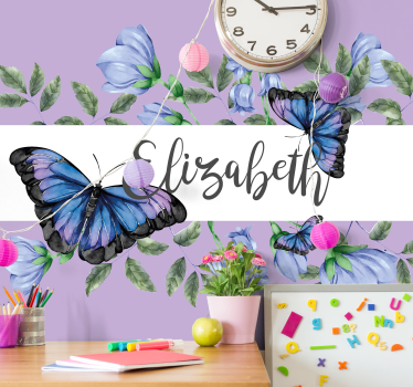 Fotomurale fiori farfalle e petali - TenStickers