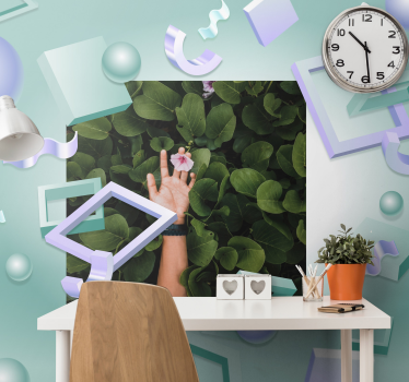 Fotomurale 3d mano che tiene un fiore - TenStickers