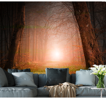 Fotomurale foresta enigmatico cammino nel bosco - TenStickers
