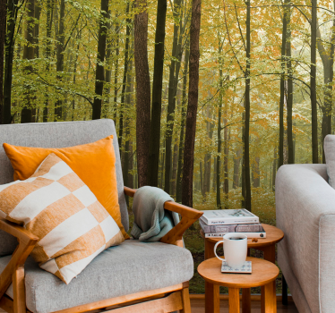 Fotomurale foresta paesaggio boschivo autunnale - TenStickers