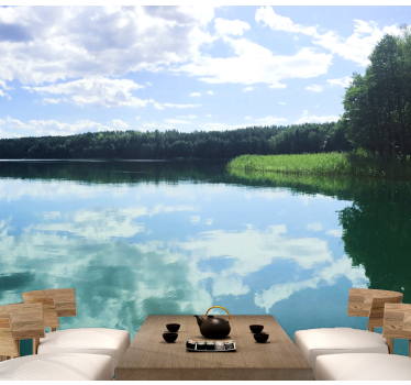Fotomurale lago riflessione serena - TenStickers