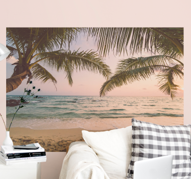 Fotomurale mare fuga tra le palme - TenStickers