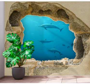 Fotomurale mare scena subacquea delfino - TenStickers