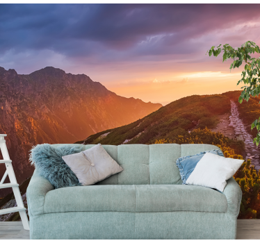 Fotomurale montagna tramonto di grande montagna - TenStickers