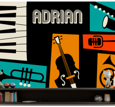 Fotomurale musicale strumenti musicali vibranti - TenStickers
