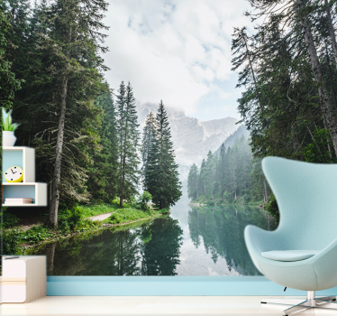 Fotomurale paesaggi eco di una foresta tranquilla - TenStickers