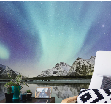 Fotomurale paesaggi Lago dell'aurora boreale - TenStickers