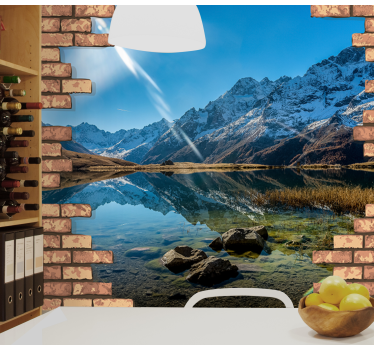 Fotomurale paesaggi montagna e riflesso - TenStickers