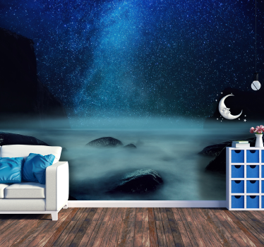 Fotomurale paesaggi paesaggio marino notturno stellato - TenStickers