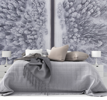 Fotomurale paesaggi sentiero boschivo invernale - TenStickers