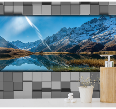 Fotomurale paesaggi specchio di montagne maestose - TenStickers