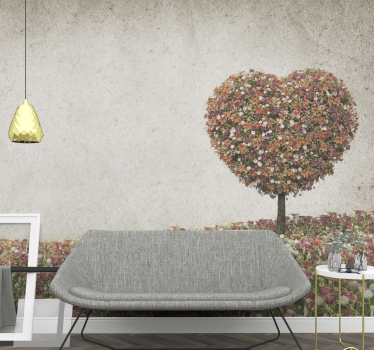 Fotomurale paesaggi Tempo di primavera dell'albero a forma di cuo - TenStickers
