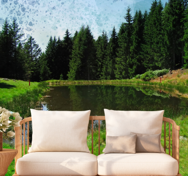 Fotomurale paesaggi vista di una foresta tranquilla - TenStickers