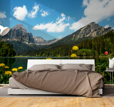 Fotomurale paesaggi vista lago di montagna - TenStickers
