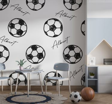 Fotomurale per cameretta bambini calcio con nome - TenStickers