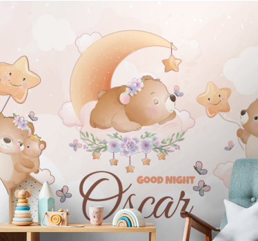 Fotomurale per neonato collezione orso sonnolento - TenStickers