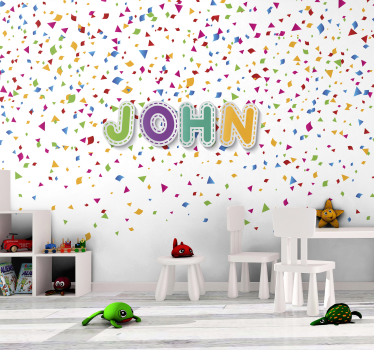 Fotomurale per neonato lettere di confetti colorati - TenStickers