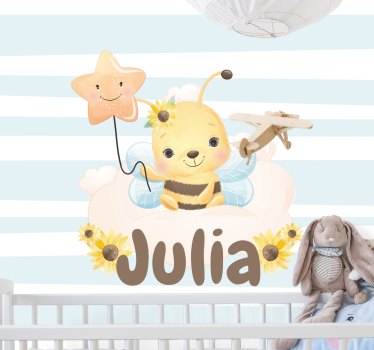 Fotomurale per neonato personaggio ape carina - TenStickers