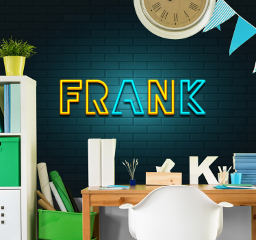 Fotomurale 3d insegna nome neon - TenStickers