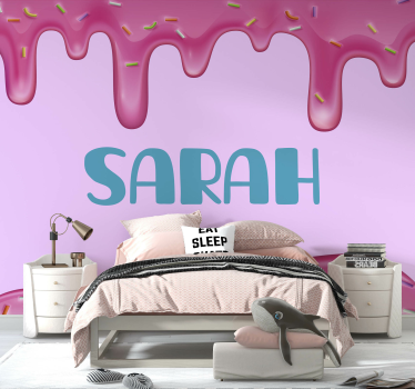 Fotomurale personalizzato topping rosa gocciolante - TenStickers