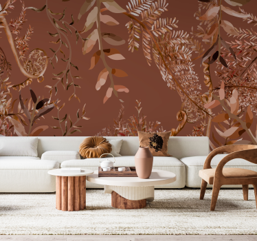 Fotomurale terracotta foglie dense - TenStickers