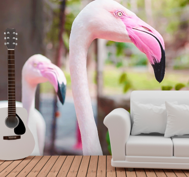 Fotomurali animali diversi coppia di fenicotteri eleganti - TenStickers