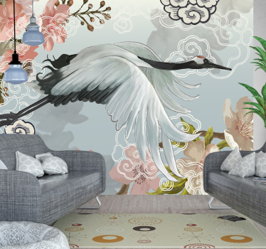 Fotomurali animali diversi elegante volo della gru - TenStickers