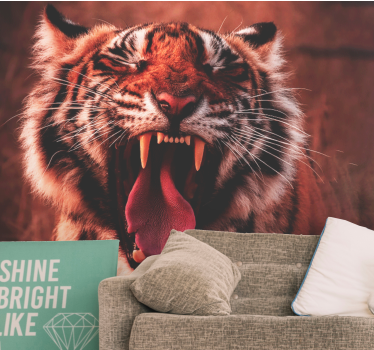 Fotomurali animali diversi ruggito del tigre maestoso - TenStickers