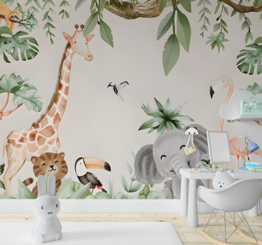 Fotomurali animali diversi savana dei bambini - TenStickers