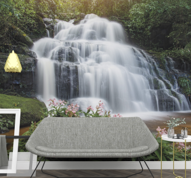 Fotomurali cascate scena lussureggiante - TenStickers