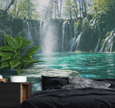 Fotomurali cascate vista cascata vibrante - TenStickers