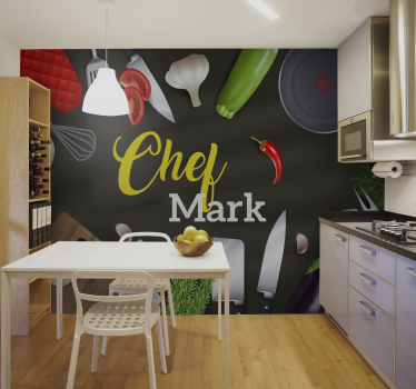 Fotomurale per sala del pranzo opzione chef personalizzata - TenStickers