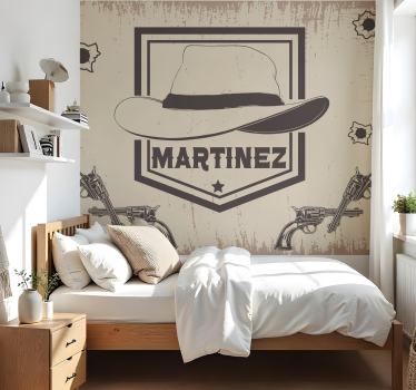 Fotomurale cameretta ragazzi tema cowboy personalizzabile - TenStickers