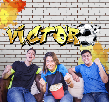Fotomurale tema calcio e nome personalizzabile - TenStickers