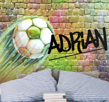 Fotomurale con pallone e nome personalizzabile - TenStickers