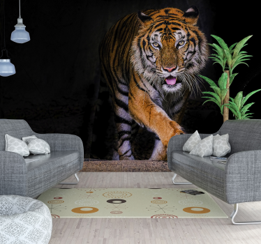 Fotomurali animali diversi tigre in agguato - TenStickers
