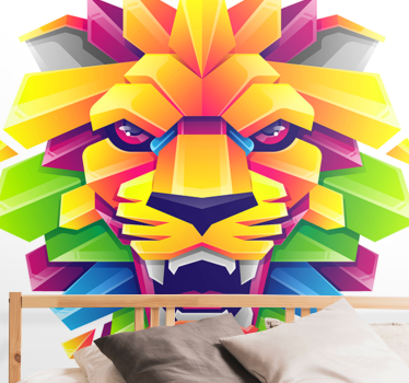Fotomurali leone viso di leone vibrante - TenStickers