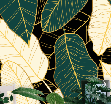 Fotomurali natura motivi di foglie stilizzate - TenStickers