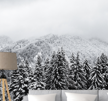 Fotomurali natura paesaggio boschivo invernale - TenStickers