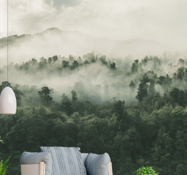Fotomurali natura paesaggio boschivo nebbioso - TenStickers