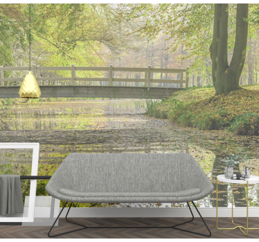 Fotomurali natura ponte sul fiume sereno - TenStickers
