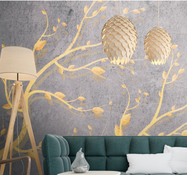 Fotomurali natura viti foglio d'oro - TenStickers