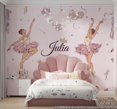 Fotomurale per camerette ragazzi balletto con nome - TenStickers