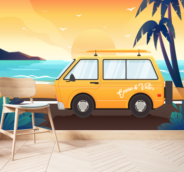 Fotomurale Roulotte in riva al mare - TenStickers