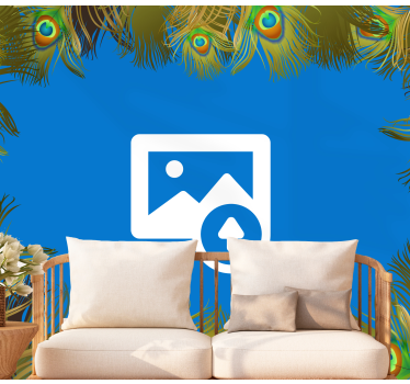 Fotomurali textures contorno di piume di pavone - TenStickers