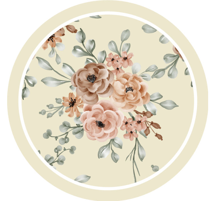 Sottobicchieri vintage motivo floreale elegante - TenStickers