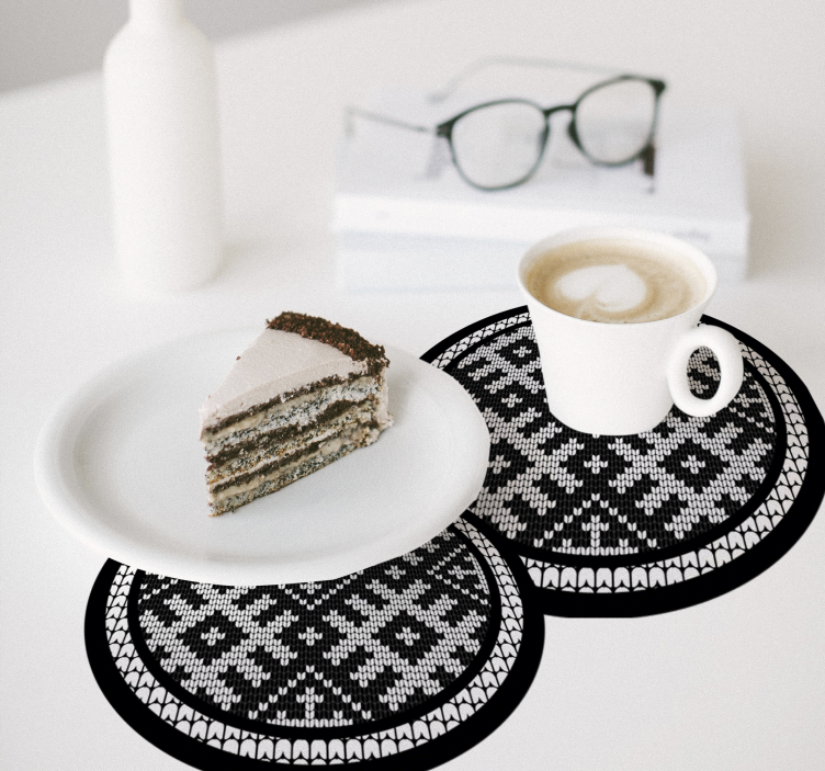 Sottobicchieri con motivi a maglia - TenStickers